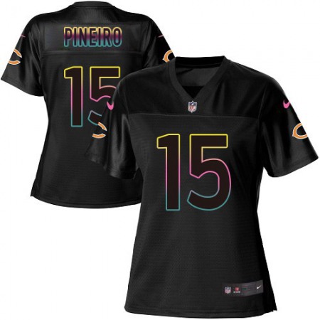 Nike Bears #15 Eddy Pineiro Black Women's NFL Fashion Game Jersey