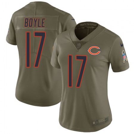 Nike Bears #17 Tim Boyle Olive Women's Stitched NFL Limited 2017 Salute To Service Jersey