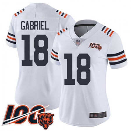 Nike Bears #18 Taylor Gabriel White Alternate Women's Stitched NFL Vapor Untouchable Limited 100th Season Jersey