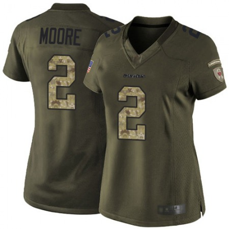 Nike Bears #2 D.J. Moore Green Women's Stitched NFL Limited 2015 Salute to Service Jersey