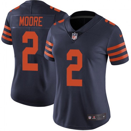 Nike Bears #2 D.J. Moore Navy Blue Alternate Women's Stitched NFL Vapor Untouchable Limited Jersey