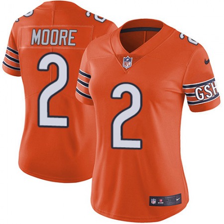 Nike Bears #2 D.J. Moore Orange Women's Stitched NFL Limited Rush Jersey