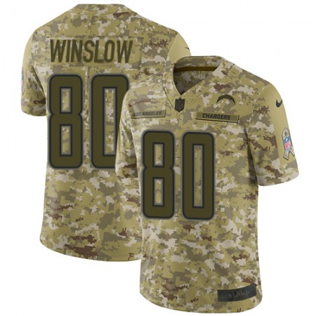 Nike Chargers #80 Kellen Winslow Camo Youth Stitched NFL Limited 2018 Salute to Service Jersey
