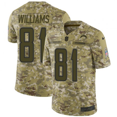 Nike Chargers #81 Mike Williams Camo Youth Stitched NFL Limited 2018 Salute to Service Jersey