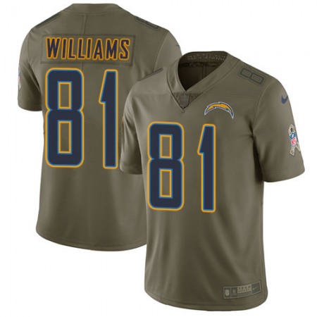 Nike Chargers #81 Mike Williams Olive Youth Stitched NFL Limited 2017 Salute to Service Jersey