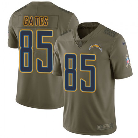 Nike Chargers #85 Antonio Gates Olive Youth Stitched NFL Limited 2017 Salute to Service Jersey