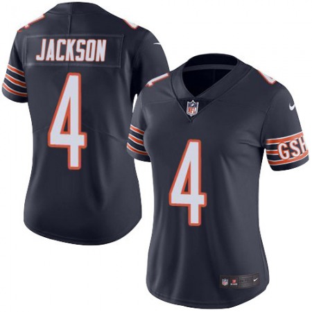 Nike Bears #4 Eddie Jackson Navy Blue Team Color Women's Stitched NFL Vapor Untouchable Limited Jersey