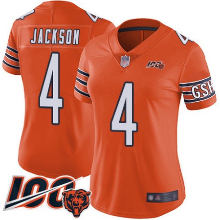 Nike Bears #4 Eddie Jackson Orange Women's Stitched NFL Limited Rush 100th Season Jersey