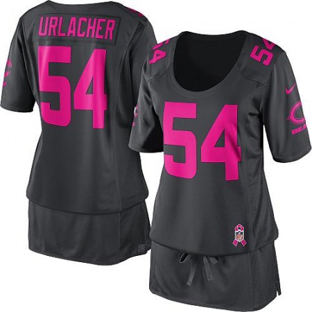 Nike Bears #54 Brian Urlacher Dark Grey Women's Breast Cancer Awareness Stitched NFL Elite Jersey