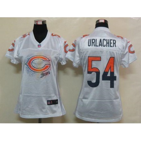 Nike Bears #54 Brian Urlacher White Women's Fem Fan NFL Game Jersey