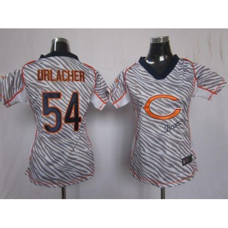 Nike Bears #54 Brian Urlacher Zebra Women's Stitched NFL Elite Jersey