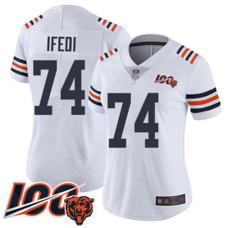 Nike Bears #74 Germain Ifedi White Alternate Women's Stitched NFL Vapor Untouchable Limited 100th Season Jersey