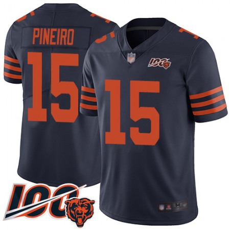 Nike Bears #15 Eddy Pineiro Navy Blue Alternate Youth Stitched NFL 100th Season Vapor Limited Jersey