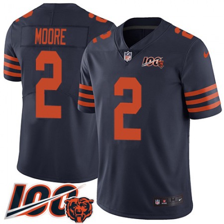 Nike Bears #2 D.J. Moore Navy Blue Alternate Youth Stitched NFL 100th Season Vapor Limited Jersey