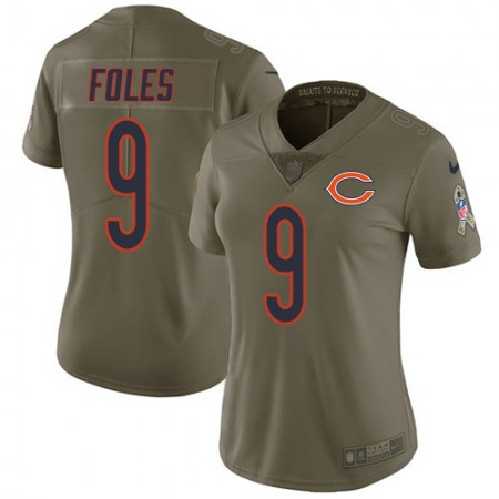Nike Bears #9 Nick Foles Olive Women's Stitched NFL Limited 2017 Salute To Service Jersey