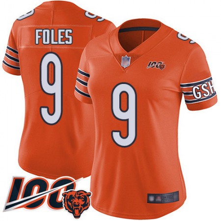 Nike Bears #9 Nick Foles Orange Women's Stitched NFL Limited Rush 100th Season Jersey