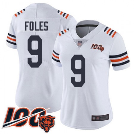 Nike Bears #9 Nick Foles White Alternate Women's Stitched NFL Vapor Untouchable Limited 100th Season Jersey