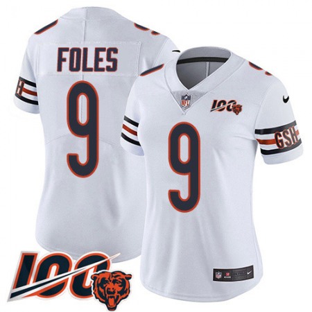 Nike Bears #9 Nick Foles White Women's Stitched NFL 100th Season Vapor Untouchable Limited Jersey