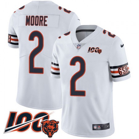 Nike Bears #2 D.J. Moore White Alternate Youth Stitched NFL Vapor Untouchable Limited 100th Season Jersey