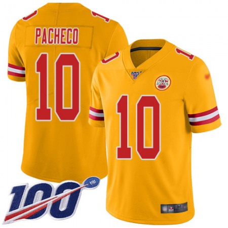 Nike Chiefs #10 Isiah Pacheco Gold Youth Stitched NFL Limited Inverted Legend 100th Season Jersey