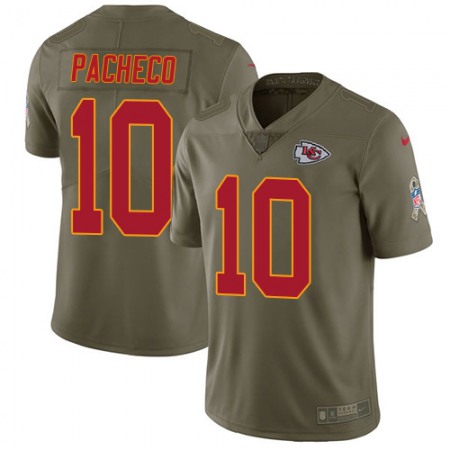 Nike Chiefs #10 Isiah Pacheco Olive Youth Stitched NFL Limited 2017 Salute to Service Jersey