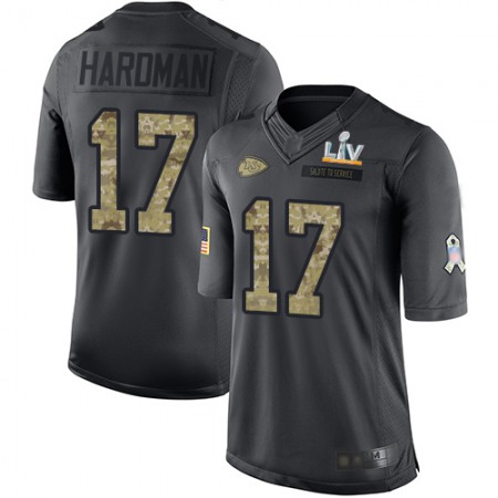 Nike Chiefs #17 Mecole Hardman Black Youth Super Bowl LV Bound Stitched NFL Limited 2016 Salute to Service Jersey