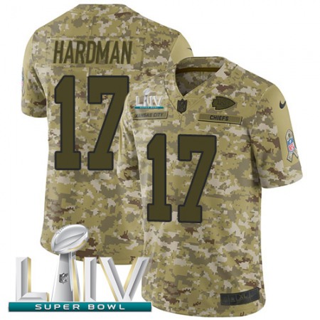 Nike Chiefs #17 Mecole Hardman Camo Super Bowl LIV 2020 Youth Stitched NFL Limited 2018 Salute To Service Jersey