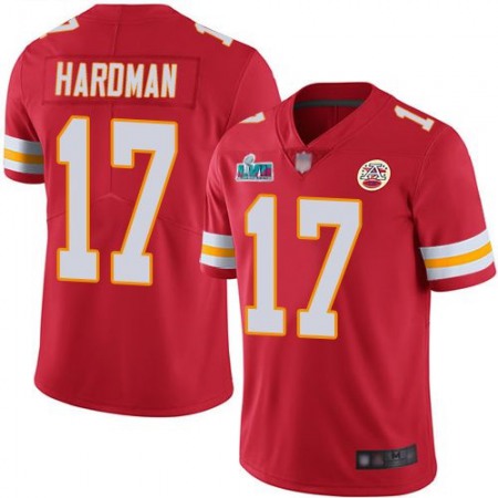 Nike Chiefs #17 Mecole Hardman Red Team Color Super Bowl LVII Patch Youth Stitched NFL Vapor Untouchable Limited Jersey