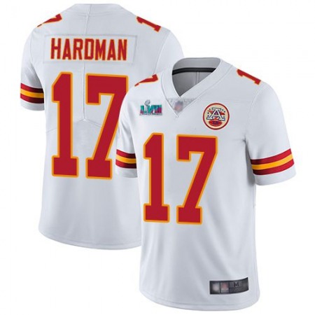 Nike Chiefs #17 Mecole Hardman White Super Bowl LVII Patch Youth Stitched NFL Vapor Untouchable Limited Jersey