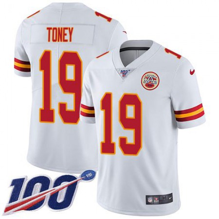 Nike Chiefs #19 Kadarius Toney White Youth Stitched NFL 100th Season Vapor Limited Jersey