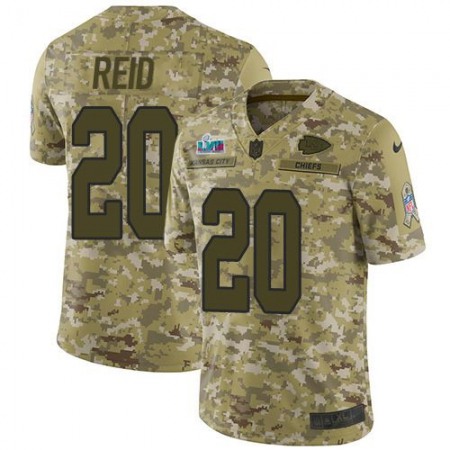 Nike Chiefs #20 Justin Reid Camo Super Bowl LVII Patch Youth Stitched NFL Limited 2018 Salute To Service Jersey