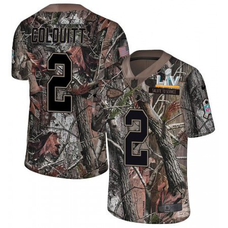 Nike Chiefs #2 Dustin Colquitt Camo Youth Super Bowl LV Bound Stitched NFL Limited Rush Realtree Jersey