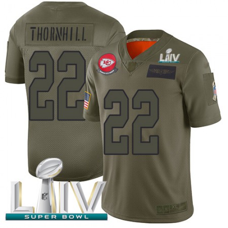 Nike Chiefs #22 Juan Thornhill Camo Super Bowl LIV 2020 Youth Stitched NFL Limited 2019 Salute To Service Jersey