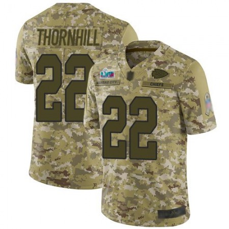 Nike Chiefs #22 Juan Thornhill Camo Super Bowl LVII Patch Youth Stitched NFL Limited 2018 Salute To Service Jersey