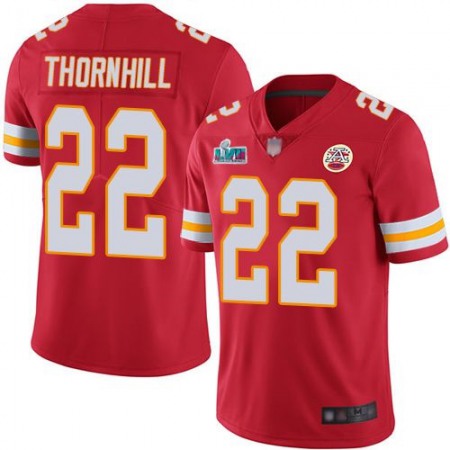 Nike Chiefs #22 Juan Thornhill Red Team Color Super Bowl LVII Patch Youth Stitched NFL Vapor Untouchable Limited Jersey