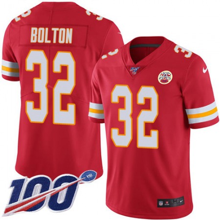 Nike Chiefs #32 Nick Bolton Red Team Color Youth Stitched NFL 100th Season Vapor Limited Jersey