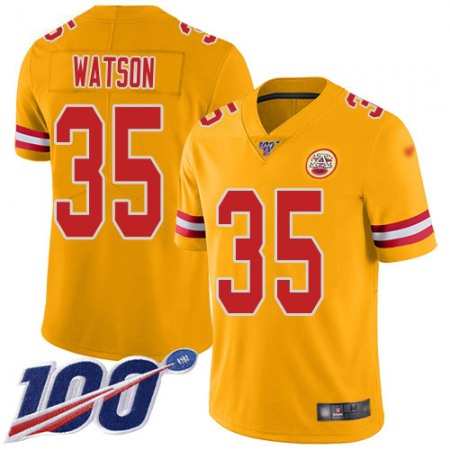 Nike Chiefs #35 Jaylen Watson Gold Youth Stitched NFL Limited Inverted Legend 100th Season Jersey