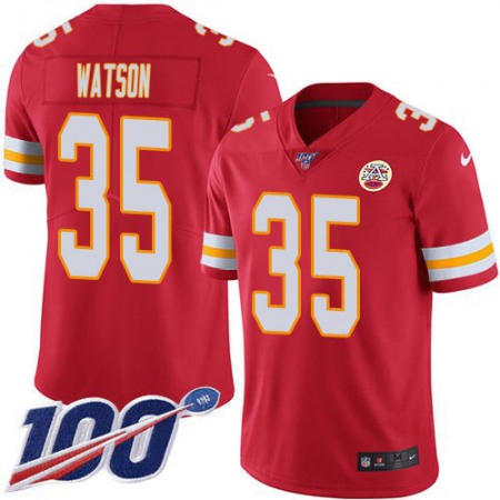 Nike Chiefs #35 Jaylen Watson Red Team Color Youth Stitched NFL 100th Season Vapor Limited Jersey