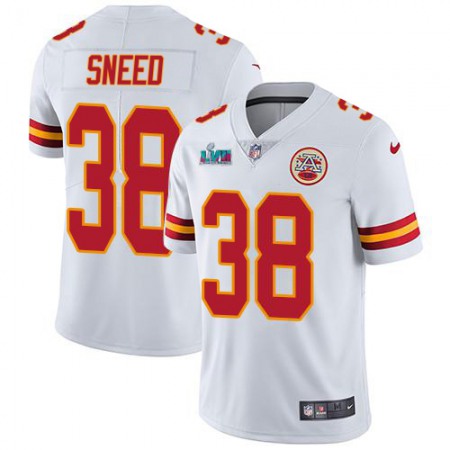 Nike Chiefs #38 L'Jarius Sneed White Super Bowl LVII Patch Youth Stitched NFL Vapor Untouchable Limited Jersey