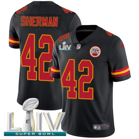 Nike Chiefs #42 Anthony Sherman Black Super Bowl LIV 2020 Youth Stitched NFL Limited Rush Jersey