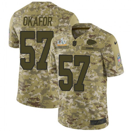 Nike Chiefs #57 Alex Okafor Camo Youth Super Bowl LV Bound Stitched NFL Limited 2018 Salute To Service Jersey