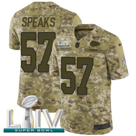 Nike Chiefs #57 Breeland Speaks Camo Super Bowl LIV 2020 Youth Stitched NFL Limited 2018 Salute To Service Jersey