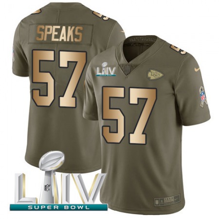 Nike Chiefs #57 Breeland Speaks Olive/Gold Super Bowl LIV 2020 Youth Stitched NFL Limited 2017 Salute To Service Jersey