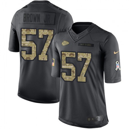 Nike Chiefs #57 Orlando Brown Jr. Black Youth Stitched NFL Limited 2016 Salute to Service Jersey