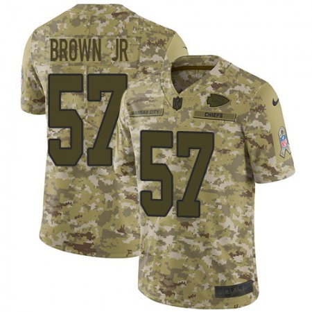 Nike Chiefs #57 Orlando Brown Jr. Camo Youth Stitched NFL Limited 2018 Salute To Service Jersey