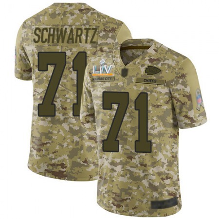 Nike Chiefs #71 Mitchell Schwartz Camo Youth Super Bowl LV Bound Stitched NFL Limited 2018 Salute To Service Jersey