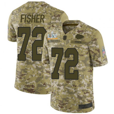 Nike Chiefs #72 Eric Fisher Camo Youth Super Bowl LV Bound Stitched NFL Limited 2018 Salute To Service Jersey