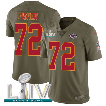 Nike Chiefs #72 Eric Fisher Olive Super Bowl LIV 2020 Youth Stitched NFL Limited 2017 Salute To Service Jersey