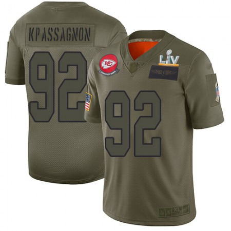 Nike Chiefs #92 Tanoh Kpassagnon Camo Youth Super Bowl LV Bound Stitched NFL Limited 2019 Salute To Service Jersey