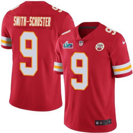 Nike Chiefs #9 JuJu Smith-Schuster Red Team Color Super Bowl LVII Patch Youth Stitched NFL Vapor Untouchable Limited Jersey
